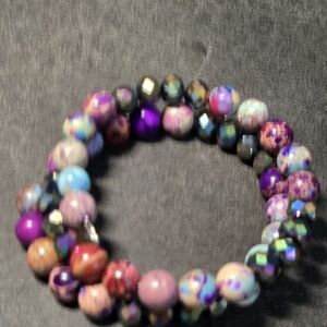 Multicolor Beaded BraceletHandmade Multicolor Jasper Wrap Bracelet